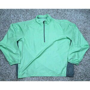 Zero Restriction Windbreaker Jacket Men Large Green Tour Series 1/4 Zip No Liner